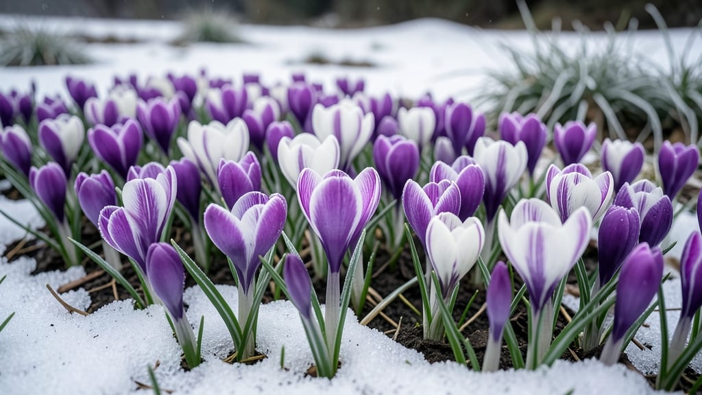 Crocus: Purple and White Stars in Late Winter