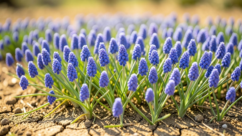 Muscari for Tiny Blue Grape-Like Clusters
