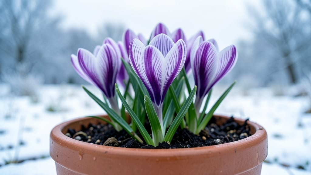 Crocus 'Purple Striped' for Winter Bloomers