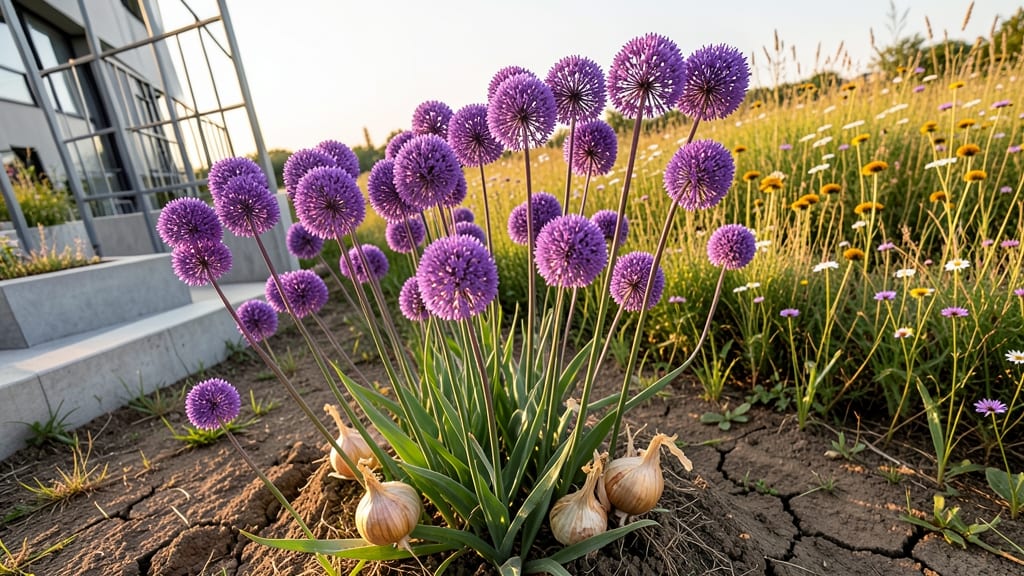 Alliums for Unique Purple Spikes
