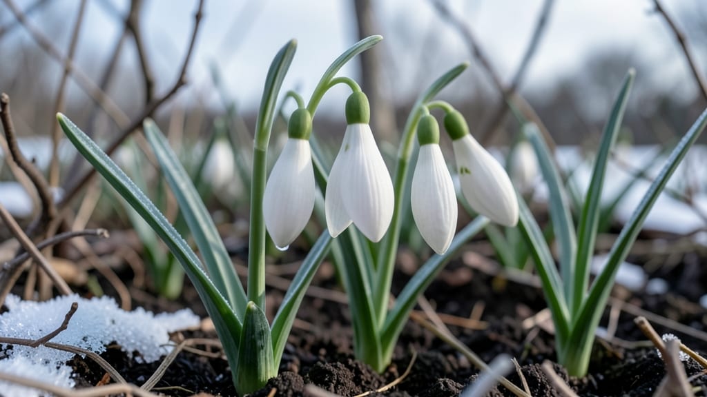 Snowdrop Bulbs by Drooping Flower Buds