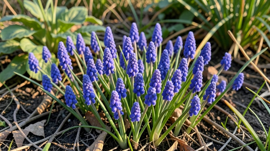 Muscari for Tiny Blue Grape-Like Clusters