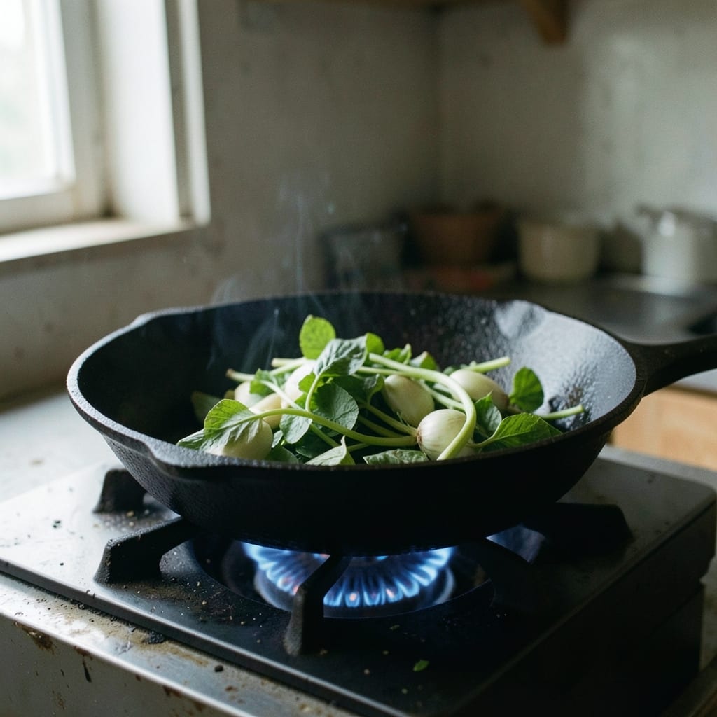 The first pass, in the pan